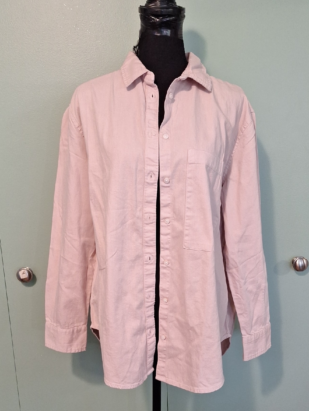 Nwt Aerie Pink Buttom Down Layer Dress Shirt Jacket Size Small